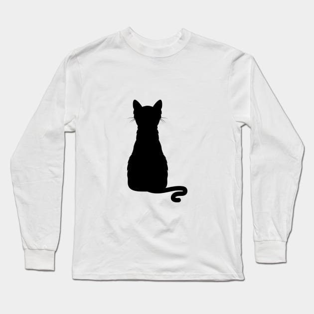 Cat silhouette from behind Long Sleeve T-Shirt by unique_design76